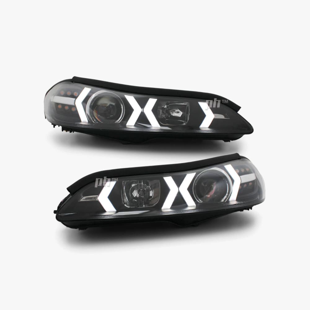 Black Projector Headlights Sequential PAIR DRL