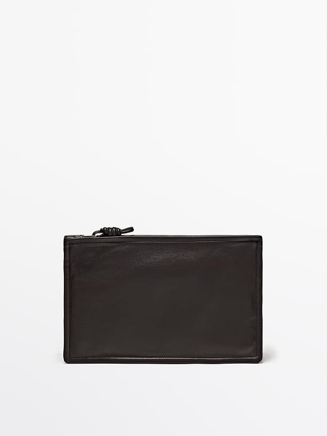 Small Nappa Leather Pouch With Button