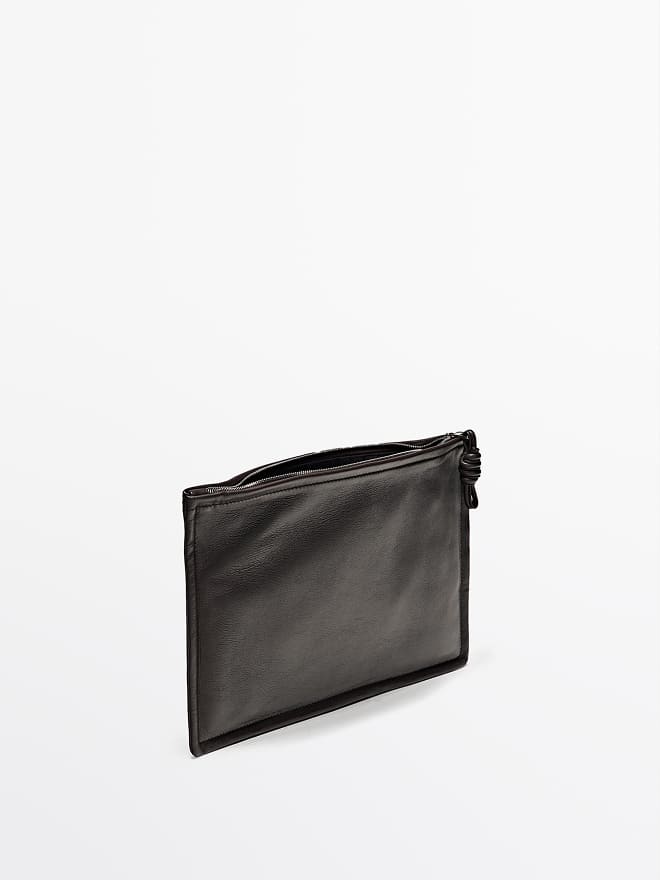 Small Nappa Leather Pouch With Button