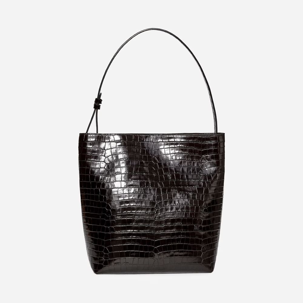 Croc-Effect Leather Tote