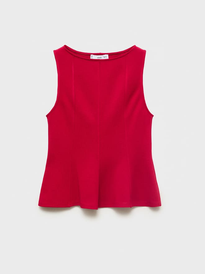 Peplum Top With Seam Detail