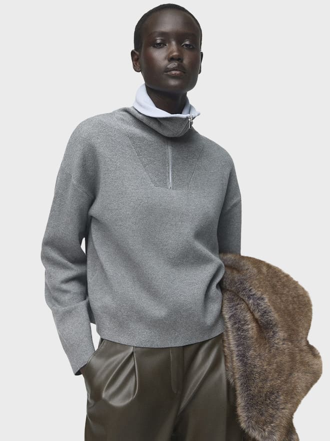 Turtleneck Sweater With Zip