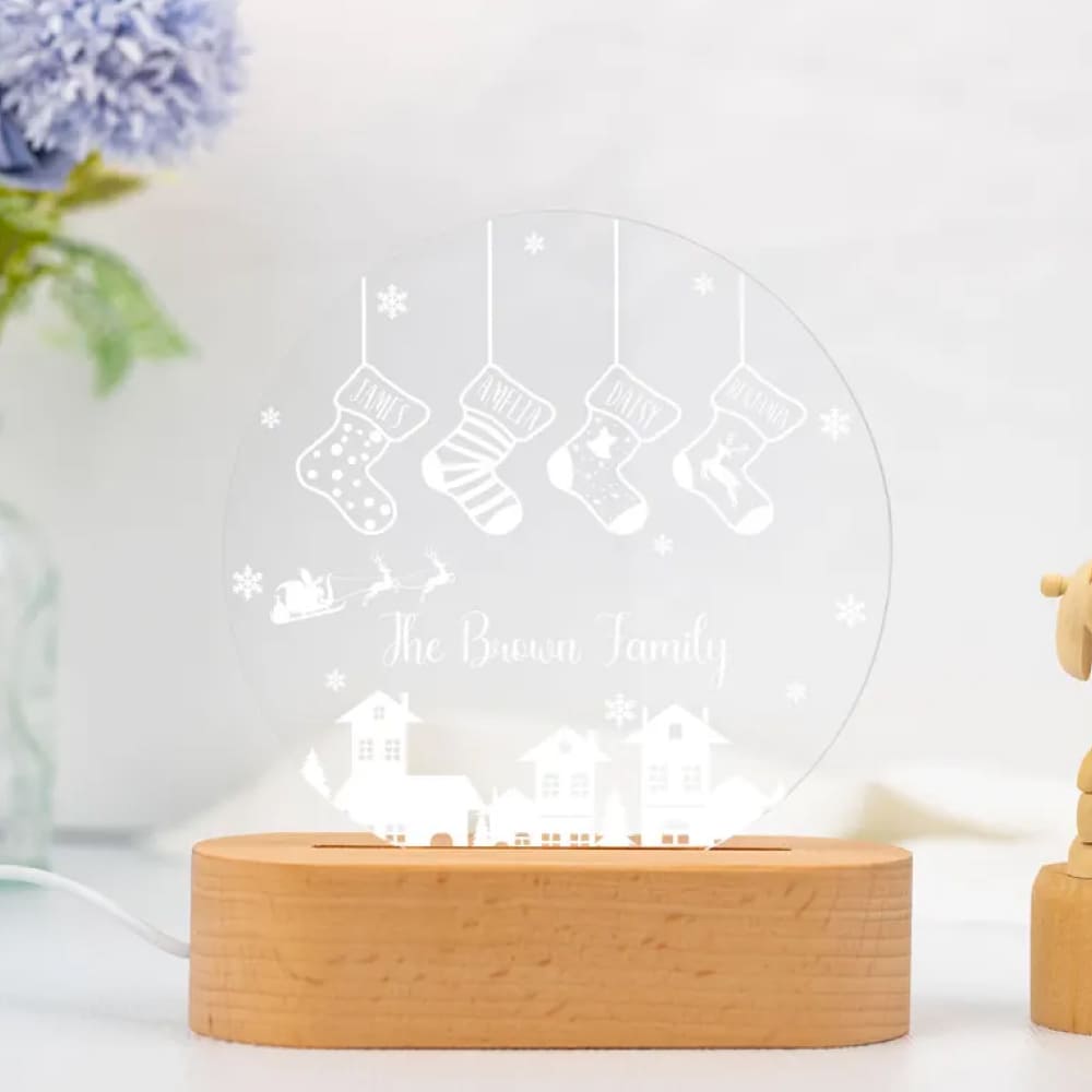 Family of 4 Christmas Night Light Custom